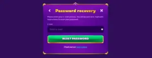 Password recovery form for email input