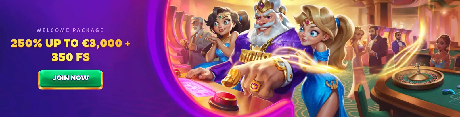 An online casino ad is being shown on a website, featuring colorful visuals and player engagement.
