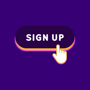 Sign-up button with a hand cursor