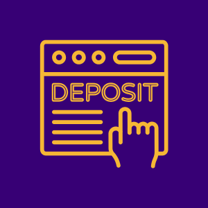 Deposit page with a hand clicking the deposit option