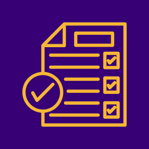 Checklist icon symbolizing task completion or requirements.