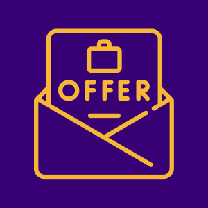 Offer envelope with suitcase icon