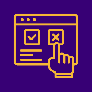 Checkbox selection with a hand clicking the option