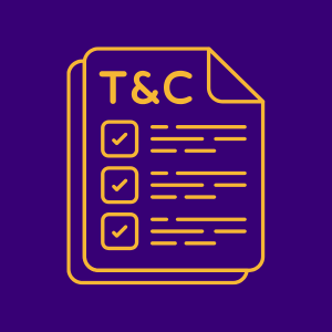 A letter showing Terms and Conditions on it.